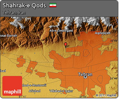Physical Map of Shahrak-e Qods