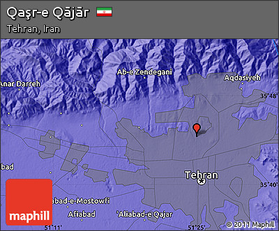 Political Map of Qaşr-e Qājār