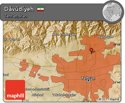 Satellite Map of Dāvūdīyeh