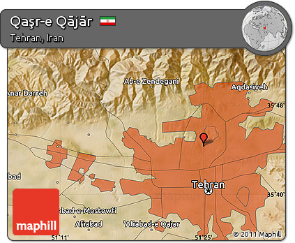 Satellite Map of Qaşr-e Qājār
