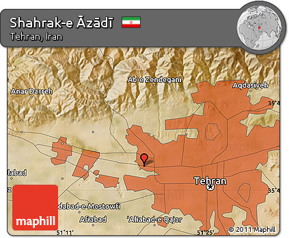 Satellite Map of Shahrak-e Āzādī