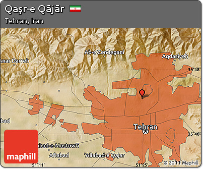 Satellite Map of Qaşr-e Qājār
