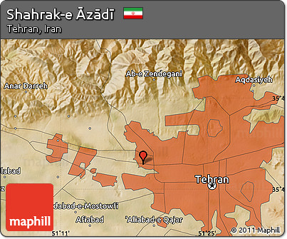 Satellite Map of Shahrak-e Āzādī