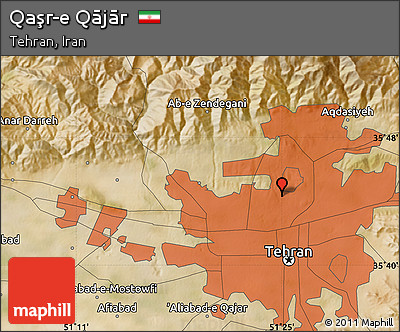 Satellite Map of Qaşr-e Qājār