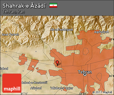 Satellite Map of Shahrak-e Āzādī