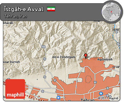Shaded Relief Map of Īstgāh-e Avval