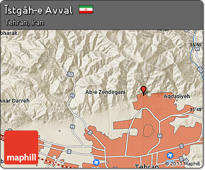 Shaded Relief Map of Īstgāh-e Avval