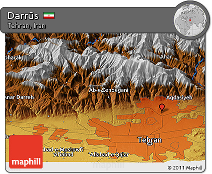 Physical Panoramic Map of Darrūs