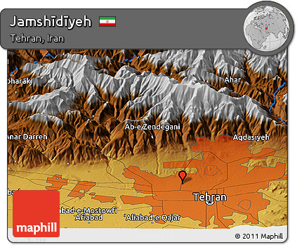 Physical Panoramic Map of Jamshīdīyeh
