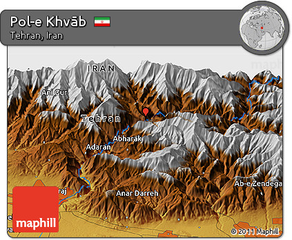 Physical Panoramic Map of Pol-e Khvāb