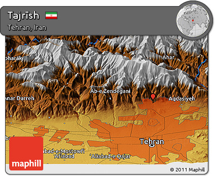 Physical Panoramic Map of Tajrīsh