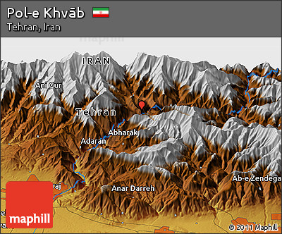 Physical Panoramic Map of Pol-e Khvāb