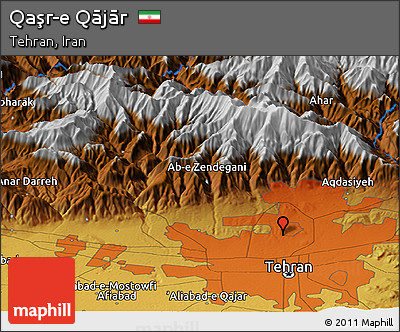 Physical Panoramic Map of Qaşr-e Qājār