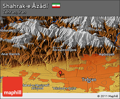Physical Panoramic Map of Shahrak-e Āzādī