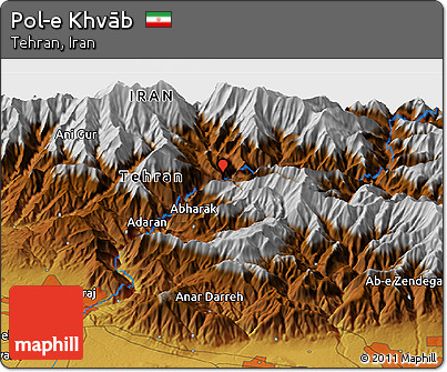 Physical Panoramic Map of Pol-e Khvāb