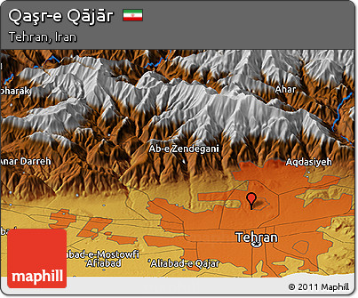 Physical Panoramic Map of Qaşr-e Qājār