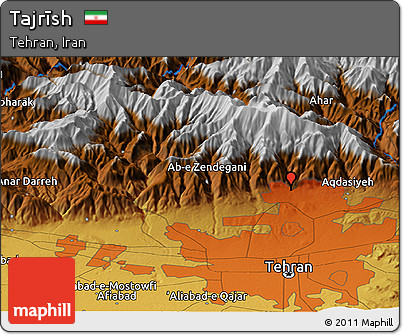 Physical Panoramic Map of Tajrīsh