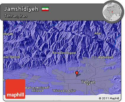Political Panoramic Map of Jamshīdīyeh