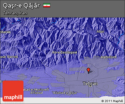 Political Panoramic Map of Qaşr-e Qājār