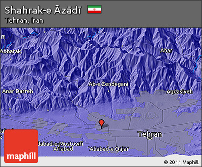 Political Panoramic Map of Shahrak-e Āzādī