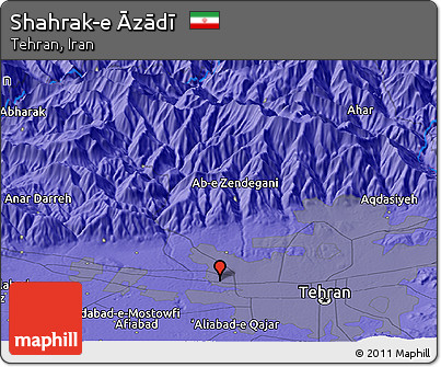 Political Panoramic Map of Shahrak-e Āzādī