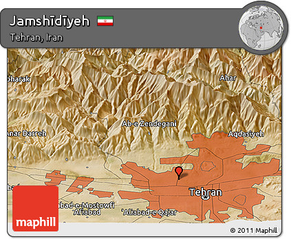 Satellite Panoramic Map of Jamshīdīyeh