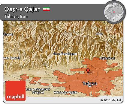 Satellite Panoramic Map of Qaşr-e Qājār
