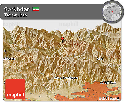Satellite Panoramic Map of Sorkhdar