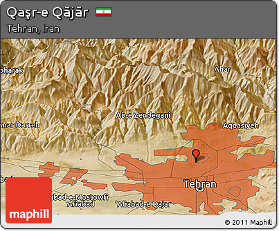 Satellite Panoramic Map of Qaşr-e Qājār