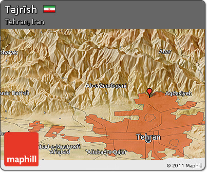 Satellite Panoramic Map of Tajrīsh