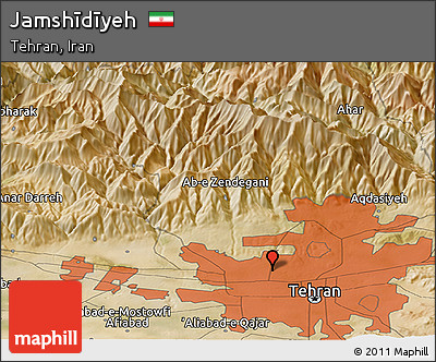 Satellite Panoramic Map of Jamshīdīyeh