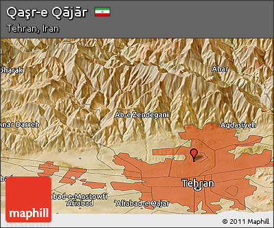 Satellite Panoramic Map of Qaşr-e Qājār