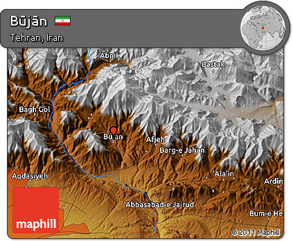 Physical 3D Map of Būjān