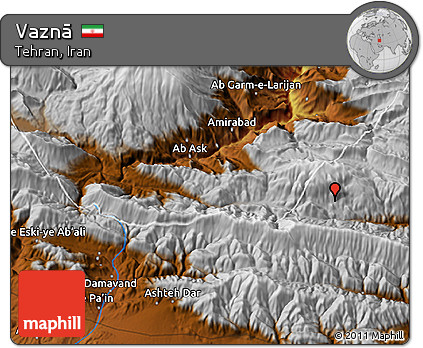 Physical 3D Map of Vaznā