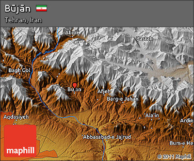 Physical 3D Map of Būjān