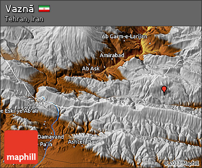 Physical 3D Map of Vaznā