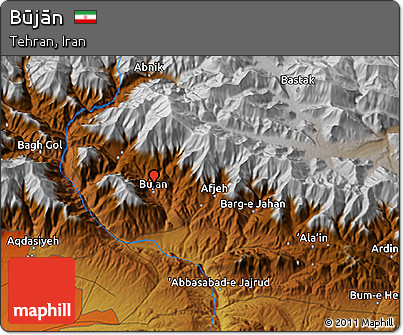 Physical 3D Map of Būjān