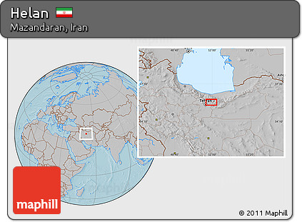Gray Location Map of Helan, hill shading