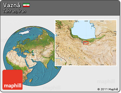 Satellite Location Map of Vaznā
