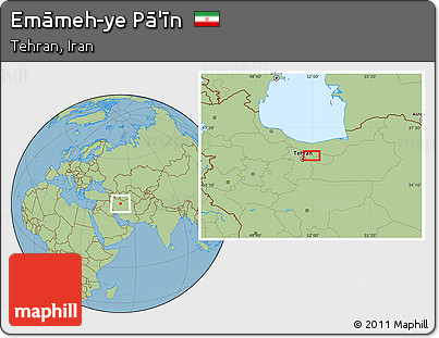 Savanna Style Location Map of Emāmeh-ye Pā'īn