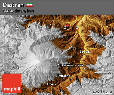 Physical Map of Dastrān