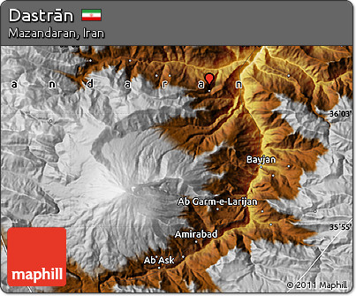 Physical Map of Dastrān