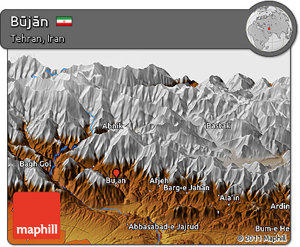 Physical Panoramic Map of Būjān