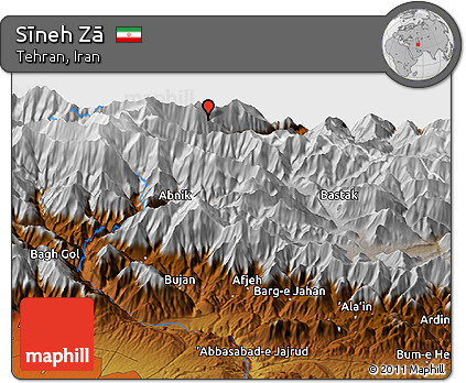 Physical Panoramic Map of Sīneh Zā