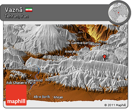 Physical Panoramic Map of Vaznā