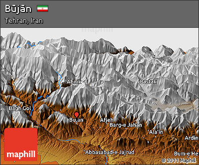Physical Panoramic Map of Būjān