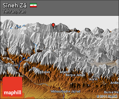 Physical Panoramic Map of Sīneh Zā