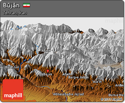 Physical Panoramic Map of Būjān