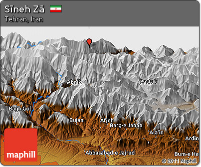 Physical Panoramic Map of Sīneh Zā
