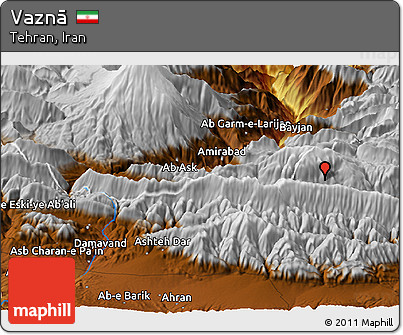 Physical Panoramic Map of Vaznā